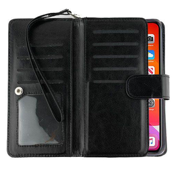 Handmade Detachable Bling Black Wallet IPhone 15