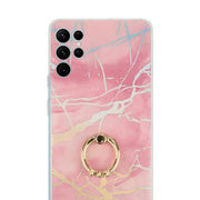 Marble Pink Ring Case Samsung S23 Ultra