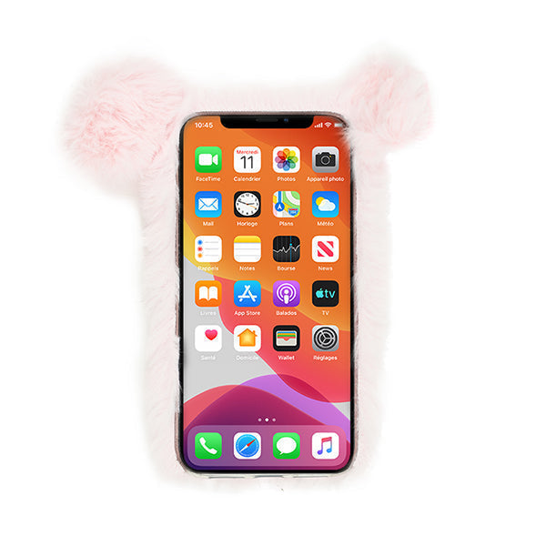 Pink Pig Fur Case Iphone 15