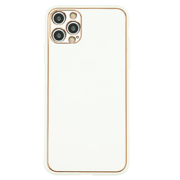 Leather Style White Gold Case Iphone 15 Pro