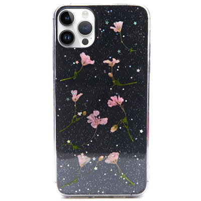 Real Flowers Pink Leaves Case IPhone 15 Pro Max