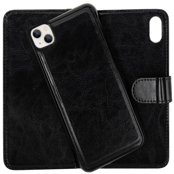 Handmade Detachable Bling Black Wallet IPhone 15 Plus