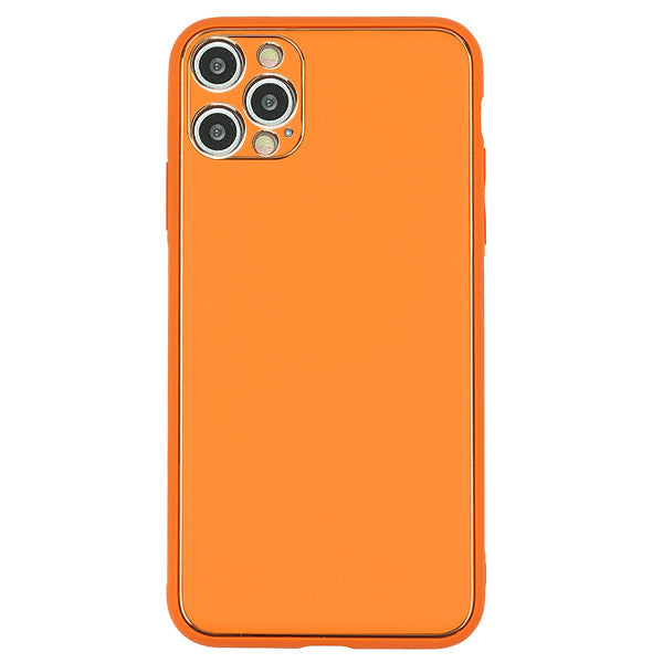 Leather Style Orange Gold Case Iphone 15 Pro