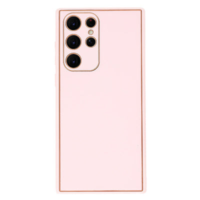 Leather Style Light Pink Gold Case Samsung S23 Ultra