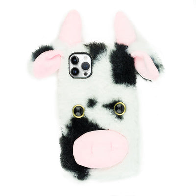 Cow Black White Fur Case  Iphone 15 Pro Max