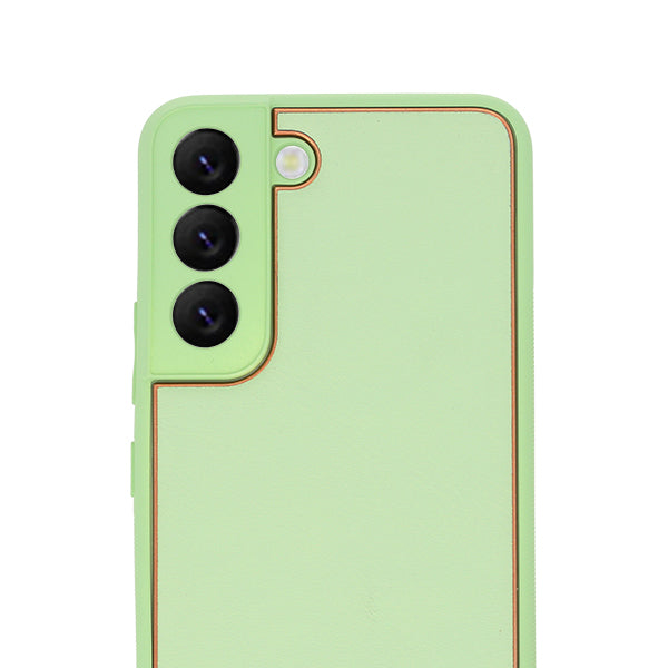 Leather Style Mint Green Gold Case Samsung S23 Plus