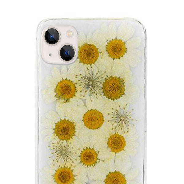 Real Flowers White Case Iphone 15 Plus