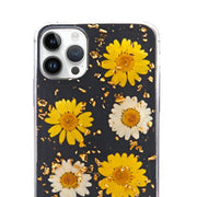 Real Flowers Yellow Flake Case IPhone 15 Pro Max