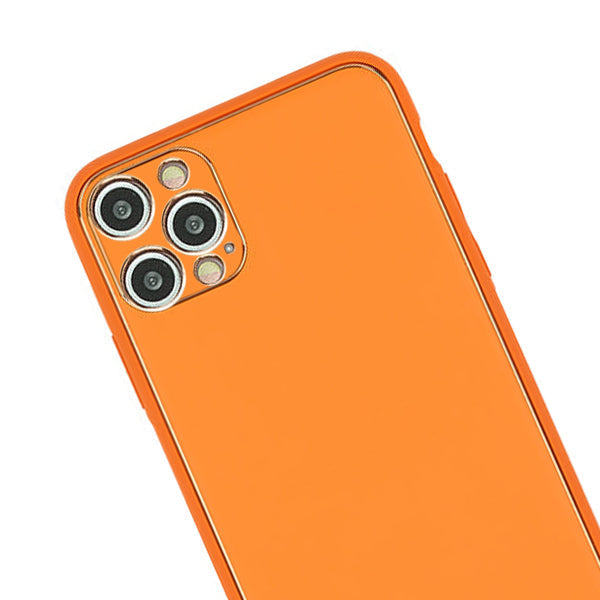 Leather Style Orange Gold Case Iphone 15 Pro Max
