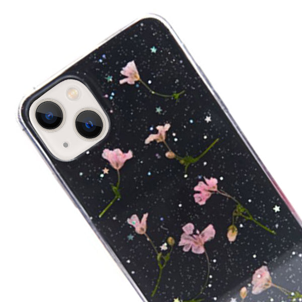 Real Flowers Pink Leaves Case IPhone 15 Plus
