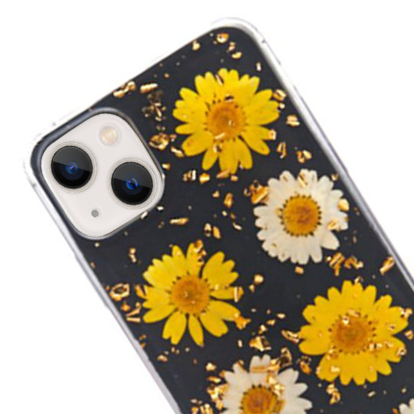 Real Flowers Yellow Flake Case IPhone 15 Plus