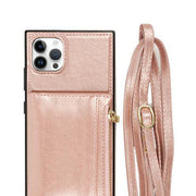 Crossbody Card Holder Rose Gold Case IPhone 15 Pro Max
