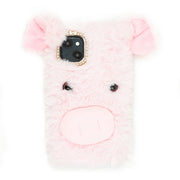 Pink Pig Fur Case Iphone 15