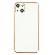 Leather Style White Gold Case Iphone 15