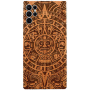 Mayan Calendar Aztec Wood Case Samsung S23 Ultra