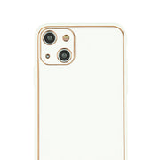 Leather Style White Gold Case Iphone 15