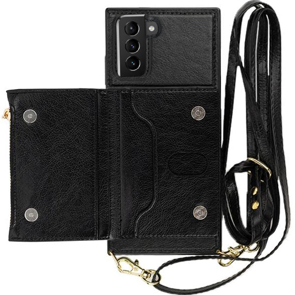 Crossbody Card Case Wallet Black Samsung S23