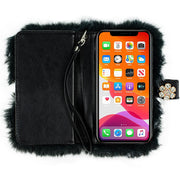 Fur Grey Detachable Wallet IPhone 15 Plus
