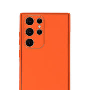 Leather Style Orange Gold Case Samsung S22 Ultra