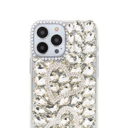 Silver Bling Hearts Rhinestone Case Iphone 14 Pro Max