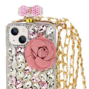 Handmade Bling Pink Flower Bottle Case IPhone 13