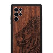 Lion Real Wood Case Samsung S23 Ultra