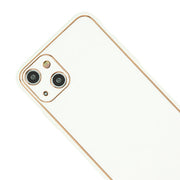 Leather Style White Gold Case Iphone 15