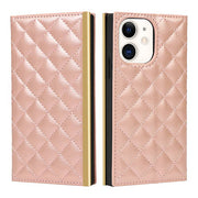 Quilted Crossbody Wallet Purse Rose Gold for Iphone 13