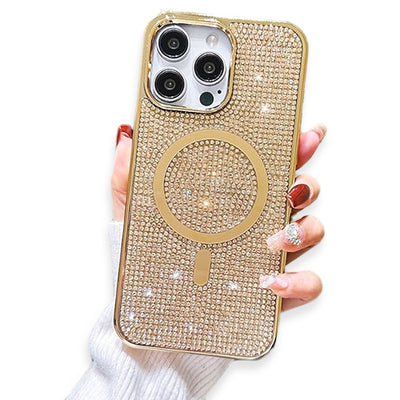 Gold Bling Rhinestone Magsafe Case Iphone 16 Pro