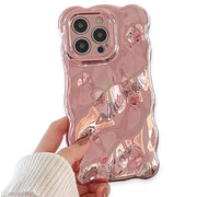 Shinny Waves Rose Gold Chrome Case Iphone 16 Pro Max