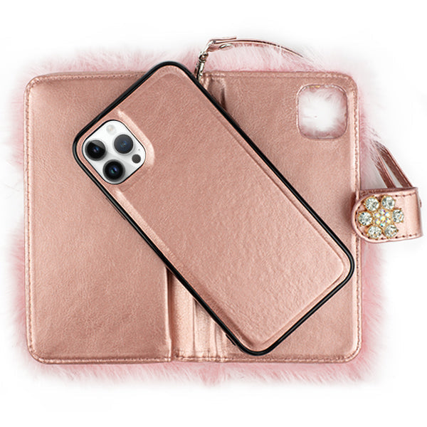 Fur Wallet Detachable Light Pink IPhone 15 Pro