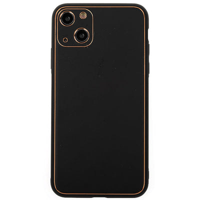 Leather Style Black Gold Case IPhone 15