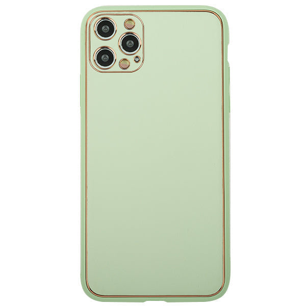 Leather Style Mint Green Gold Case IPhone 15 Pro Max