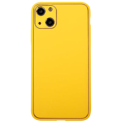 Leather Style Yellow Gold Case IPhone 15