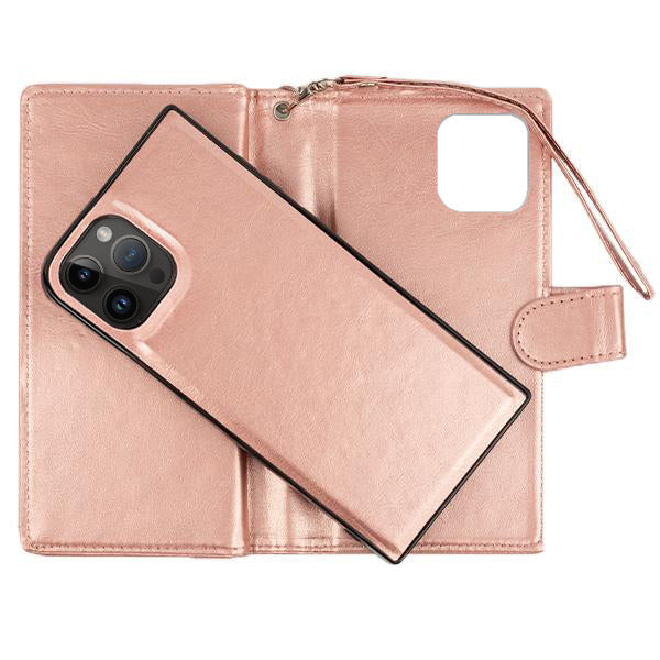 Detachable Wallet Rose Gold Iphone 15 Pro