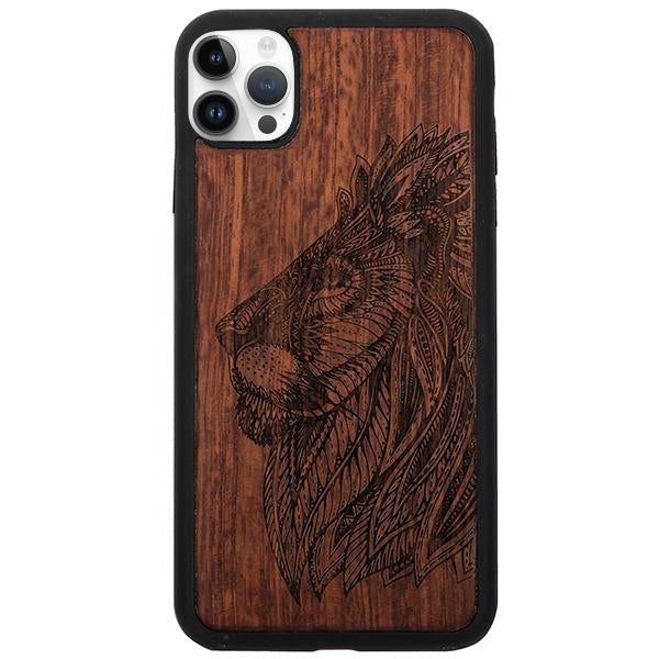 Real Wood Lion Iphone 15 Pro