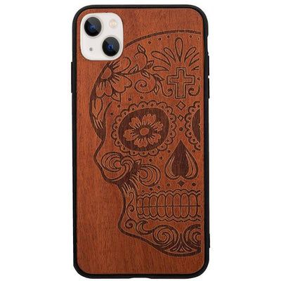 Skull Real Wood Iphone 15 Plus