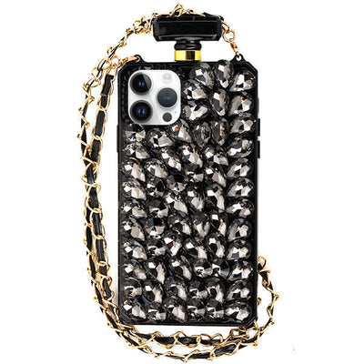 Handmade Bling Black Bottle Case IPhone 15 Pro Max