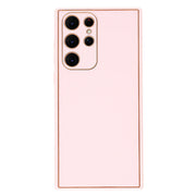 Leather Style Light Pink Gold Case Samsung S24 Ultra