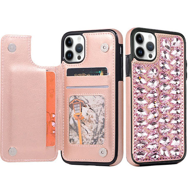 Bling Card Case Pink Iphone 15 Pro