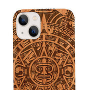 Mayan Calendar Aztec Wood Case Iphone 15 Plus