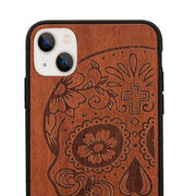 Skull Real Wood Iphone 15