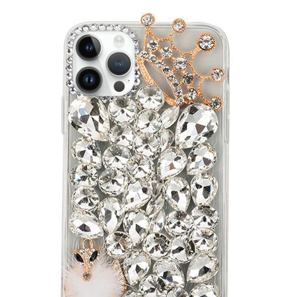 Handmade Bling Silver Fox Case IPhone 15 Pro Max