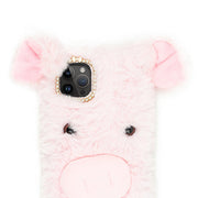 Pink Pig Fur Case Iphone 15 Pro