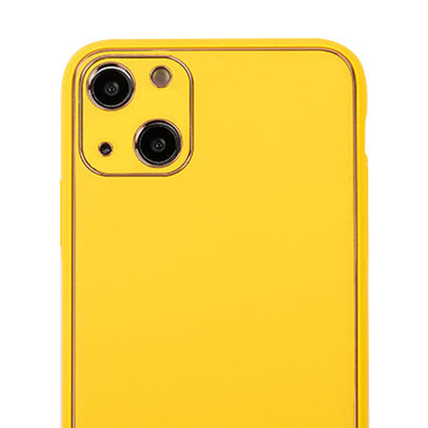 Leather Style Yellow Gold Case IPhone 15 Plus
