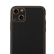 Leather Style Black Gold Case IPhone 15