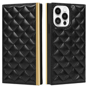 Quilted Crossbody Wallet Purse Black for Iphone 13 Pro Max