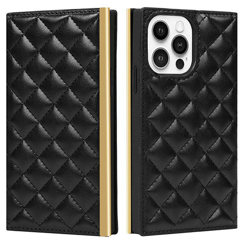 Quilted Crossbody Wallet Purse Black for Iphone 12/12 Pro