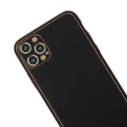 Leather Style Black Gold Case IPhone 15 Pro