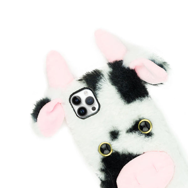 Cow Black White Fur Case  Iphone 15 Pro Max